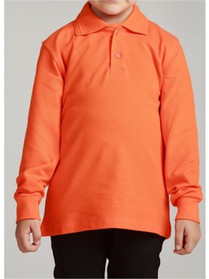 Nacar Store Kız & Erkek Çocuk Uzunkol Polo Yaka Okul T-Shırt