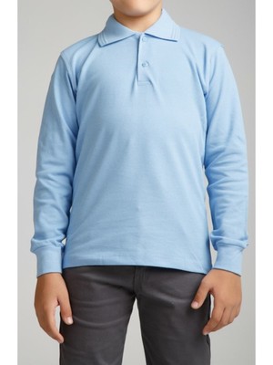 Nacar Store Kız & Erkek Çocuk Uzunkol Polo Yaka Okul T-Shırt