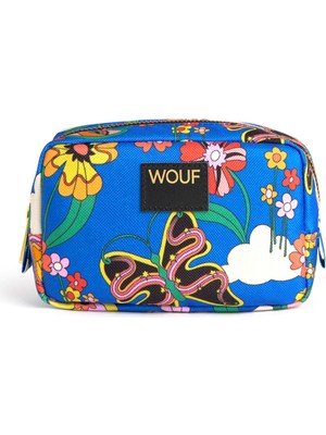 Wouf Happyland Renkli Baskılı Kadın Makyaj Çantası 20 x 13 cm - Renkli Baskılı Şık Makyaj Çantası