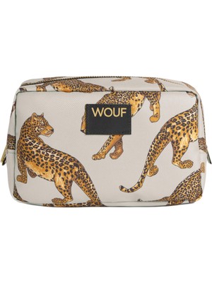 Wouf The Leopard Baskılı Kadın Makyaj Çantası - Renkli Baskılı Şık Makyaj Çantası