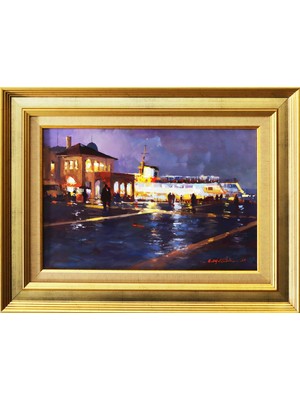 Muguetarts Aşıklar Gecesi Orijinal Guaj Tablo - Mehmet Najafzadeh Eseri 40X53 cm