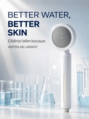 Watalina Filtreli Duş Başlığı Pas Kireç Larva Giderici Beyaz LAB900T-WH