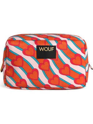 Wouf Heartbeat Renkli Baskılı Kadın Makyaj Çantası 20 x 13 cm - Renkli Baskılı Şık Makyaj Çantası