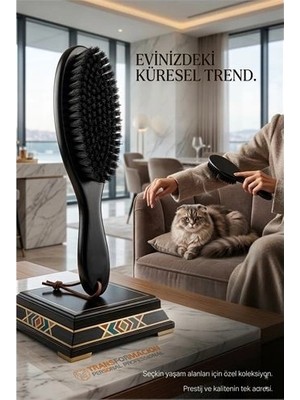 Solmazlar Online Mey Ithalat® Siyah Ahşap Kedi Köpek Tüy Temizleme ve Elbise Fırçası 25 cm 722945