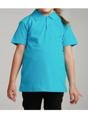 Nacar Store Kız Çocuk Polo Yaka Kısa Kol Okul T-Shirt
