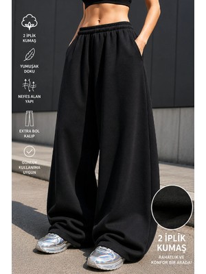 BSBSPOR Ultra Bol Baggy Ayarlanabilir Lastikli Paça Unisex Ekstra Rahat Kalıp Günlük Esofman Altı