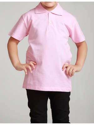 Nacar Store Kız Çocuk Polo Yaka Kısa Kol Okul T-Shirt