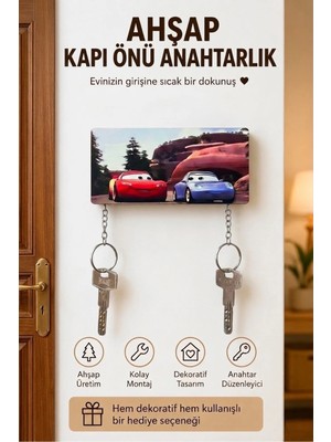 BirbeyStore Çift Sevgili Anahtarlık Kapı Önü Ahşap Anahtarlık Araba Model