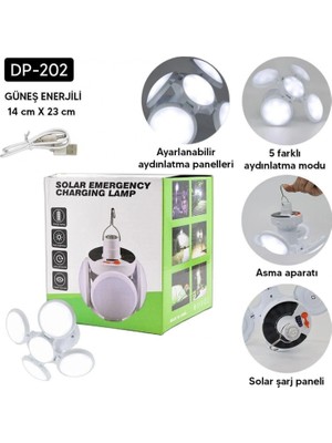 Marsilyan™- 4lü Katlanır Solar Lamba