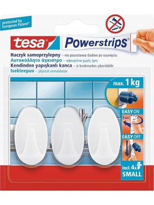 Askı Küçük Oval Kendinden Yapışkanlı, Çıkarılabilir, Beyaz