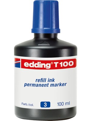 T 100 Permanent Yedek Mürekkep - Kalıcı Mürekkep - Mavi - 100 ml