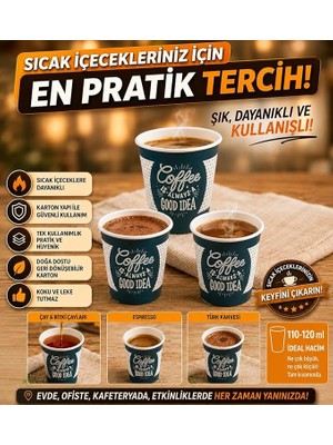 Oz Karton Bardak 500 Adet Maycup Yeşil Beyaz Desenli (Espresso-Türk Kahvesi)