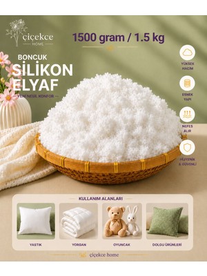 ÇİÇEKCE HOME Çiçekce Home Boncuk Silikon Elyaf 1.kalite 1500 Gram / 1.5 kg