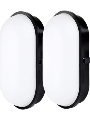 Geçirmez 20W Siyah Kasa Gün Işık 4200K Bahçe Teras Banyo Iç Dış Mekan LED Işık 2000LM (2 A