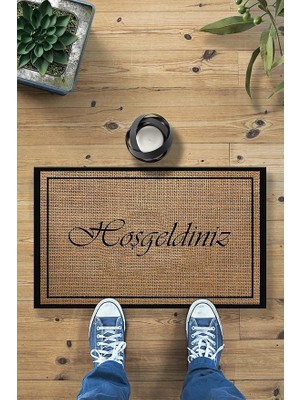 Hoşgeldiniz Hasır Kapı Önü Paspası Dekoratif Dış Mekan ve Ev Içi Paspas 45X70CM