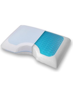 Cool Jel Deluxe Hafızalı Yastık 60X40X13 cm Visco Memory Foam Ortopedik Boyun Desteği Yıkanabil