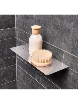 Paslanmaz Çelik 28CM Banyo Rafı Duş Rafı - Vidalı Montaj - Inox