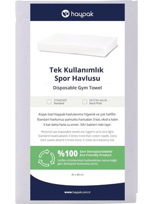 Tek Kullanımlık Spor Havlusu Ekstra Kalın 40 x 80 cm - 35 Adet