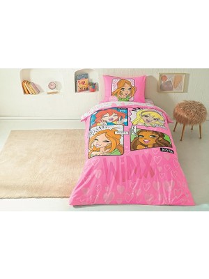 Winx Girls Club Lisanslı Karakter BASKILI%100 Pamuk Nevresim Takımı, Çok Renkli, Tek Kişilik