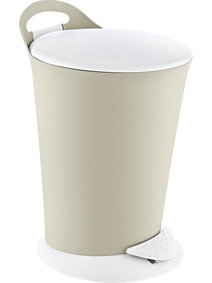 Penguen Pedallı Çöp Kovası 6 Lt Latte
