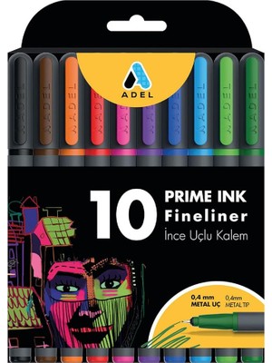 Prime Ink Fineliner 10'lu Klasik Ince Uçlu Kalem