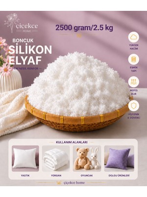 ÇİÇEKCE HOME Çiçekce Home Boncuk Silikon Elyaf 2.5 kg / 2500 Gram 1. Kalite