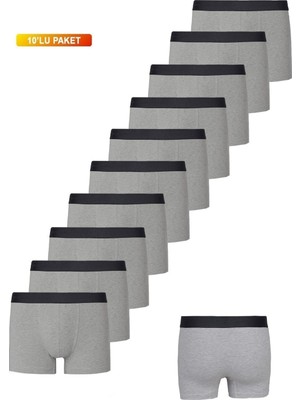 Nacar Store Erkek 10'lu Paket Pamuklu Likralı Boxer