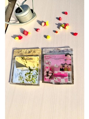 BirbeyStore Mini Buket Solmaz Çiçek Arkası Aynalı Model Öğretmenler Günü Hediyesi Pembe