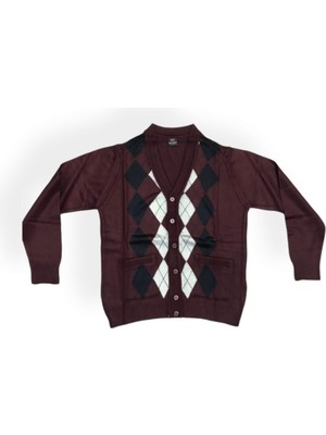 Nacar Store Erkek Yün Triko Örme Desenli Hırka