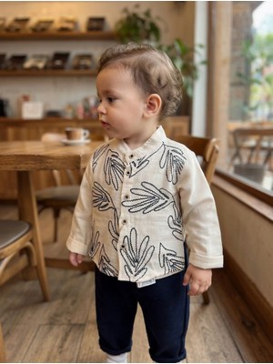 Beyzco Kids Erkek Bebek Salopetli Gömlek Pantolon Takım