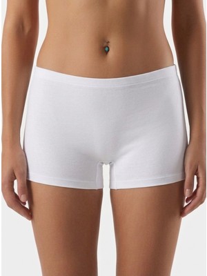 Nacar Store Kadın 3'lü Paket Likralı Pamuklu Esnek Rahat Boxer Şort Tayt