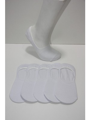 Nacar Store Erkek Beyaz Pamuklu Basic Babet Çorap 5'li