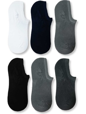 Nacar Store Erkek Siyah Bambu Görünmez Spor Ayakkabı Çorabı  6 Lı Paket