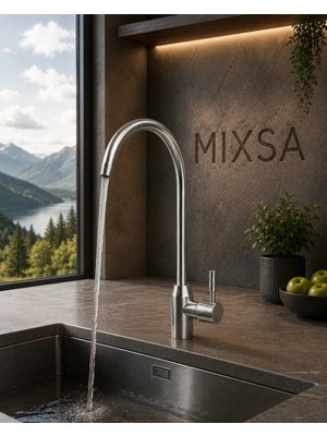 Mixsa Lüx Premium Inox Arıtma Musluğu Oynar Borulu Arıtma Bataryası
