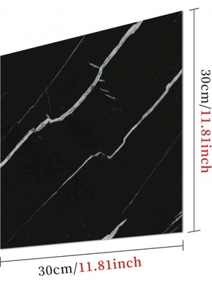 Marsilyan™- Siyah Mermer Desenli Alüminyum Plastik Duvar Sticker (30*30)