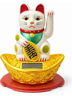 Marsilyan™- Güneş Enerjili Sallanan Şans Kedisi - Maneki Neko ALK4522