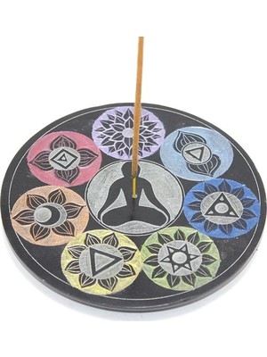 Marsilyan™- Obsidian Taşı 7 Çakra ( Chakra ) Tasarımı Tütsülük KSK2214