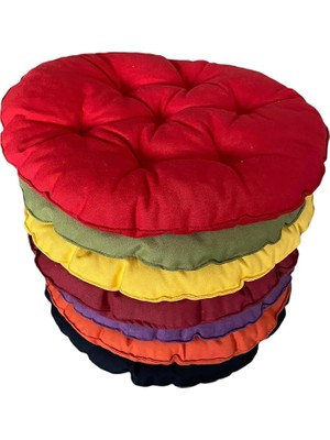 Adet 40X40 cm Yuvarlak Tabure Minderi - Sandalye Minderi - Puf Minder (Mor)