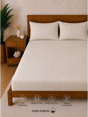 Sheri Home Lastikli Çarşaf Seti %100 Pamuk Yumuşak Dokulu-Kaymaz Tam Geçmeli Fitted Sheet –premium Pamuk 120X200/ 180X200 / 200X200