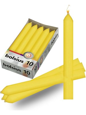 Sarı Renginde 5 Saat Yanma Süresi, 17 cm Uzunluğunda Torpido Şamdan Mumu