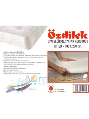Fıtted Lastikli 100X200 Sıvı Geçirmez Alez Yatak Koruyucu