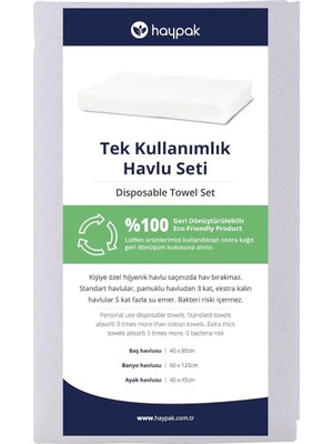 Tek Kullanımlık 3'lü Havlu Seti S 12 Adet