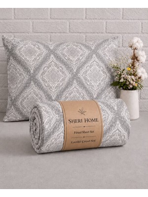 Sheri Home Lastikli Çarşaf Seti %100 Pamuk Yumuşak Dokulu-Kaymaz Tam Geçmeli Fitted Sheet –premium Pamuk 120X200/ 180X200 / 200X200