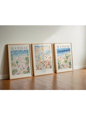 3'lü Çerçevesiz Poster, Modern Dekoratif Çerçevesiz Poster, Tablo (3matisse1, 50 x 70)