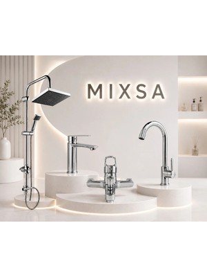 Mixsa Lüx 4'lü Premium Robot Duş Seti Banyo-Lavabo-Mutfak Bataryası Çeşmesi Musluğu Şık Tasarım 4'lü Set
