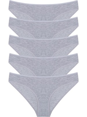 Nacar Store Kadın Gri  Slip Külot 5'li Paket