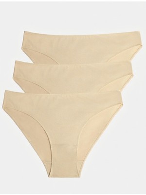 Nacar Store Kadın 3'lü Paket Pamuklu Likralı Slip Külot