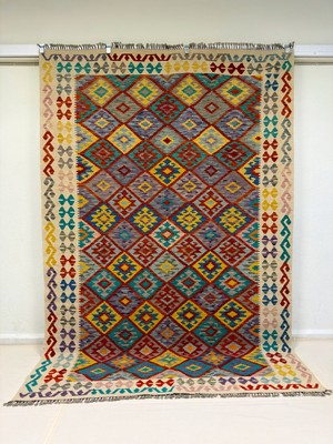 Afgan Halı El Dokuma Afgan Kilim  Çift Taraf Kullanım Kök Boya 200 x 295 cm