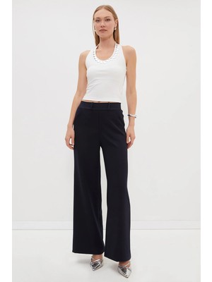 FullaModa Beli Lastikli Palazzo Kumaş Pantolon