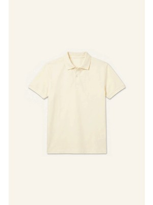 DeFacto %100 Pamuk Regular Fit Polo Açık Sarı Tişört E9504AX26SP